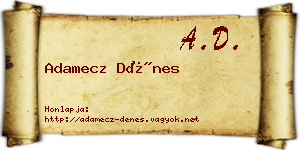 Adamecz Dénes névjegykártya