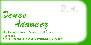 denes adamecz business card